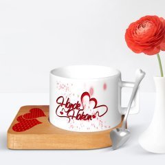 Kişiye Özel Sevgililer Günü Tasarımlı Ahşap Altlıklı Seramik Fincan - 13