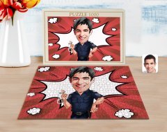 Kişiye Özel Erkek Polis Karikatürlü 1000 Parça Profesyonel Puzzle-2
