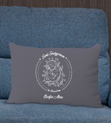 BK Gift Kişiye Özel İsimli Anneler Günü Tasarımlı Premium Kumaş Antrasit Dikdörtgen Kırlent Yastık, Anneler Günü Hediyesi, Ev Dekorasyonu-8