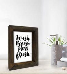 BK Gift Banyo Dekoratif Doğal Masif Ahşap Çerçeve 15x20cm-1