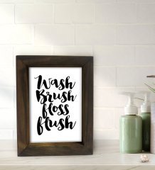 BK Gift Banyo Dekoratif Doğal Masif Ahşap Çerçeve 15x20cm-1