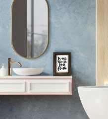 BK Gift Banyo Dekoratif Doğal Masif Ahşap Çerçeve 15x20cm-1