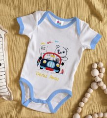 BK Kids Kişiye Özel Mavi Bebek Body Zıbın - Model 139