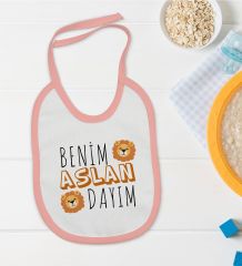 BK Kids Aslan Dayım Tasarımlı Pembe Bebek Mama Önlüğü-1