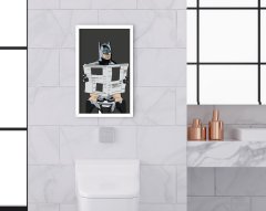 BK Home Banyo Tuvalet Dekoratif Ahşap Beyaz Çerçeveli Tablo-14
