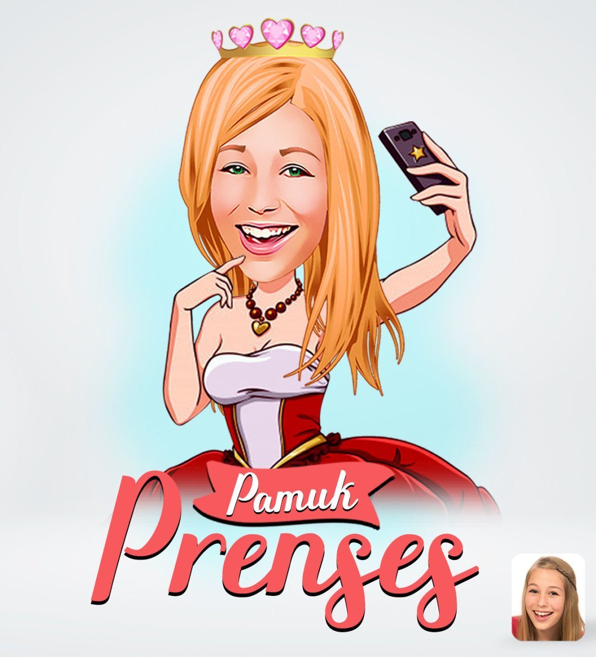 Kişiye Özel Prenses Tasarımlı Dijital Karikatür-3