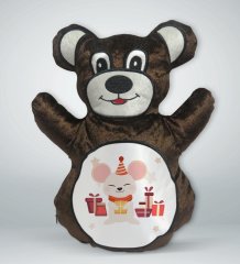 BK Gift Sevimli Fare Tasarımlı Kahverengi Ayıcık Yastık-1