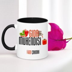 Kişiye Özel Mesleki Gıda Mühendisi Siyah Kupa Bardak