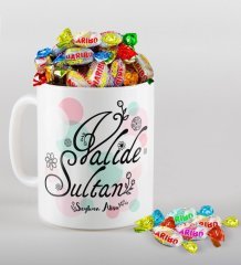 Kişiye Özel Valide Sultan Tasarımlı Beyaz Kupa ve Haribo Şeker Hediye Seti-3