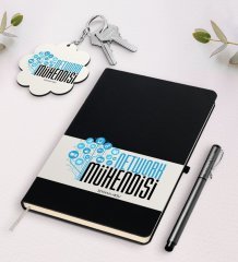 Kişiye Özel Network Mühendisi Siyah Defter Kalem Ve Anahtarlık Hediye Seti