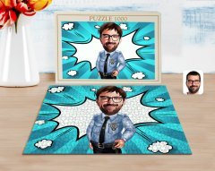 Kişiye Özel Erkek Polis Karikatürlü 1000 Parça Profesyonel Puzzle-1