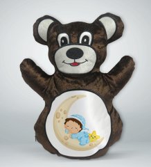BK Gift Sevimli Çocuk Tasarımlı Kahverengi Ayıcık Yastık-1