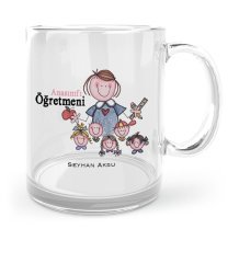 Kişiye Özel Anasınıfı Öğretmeni Cam Kupa Bardak - 2