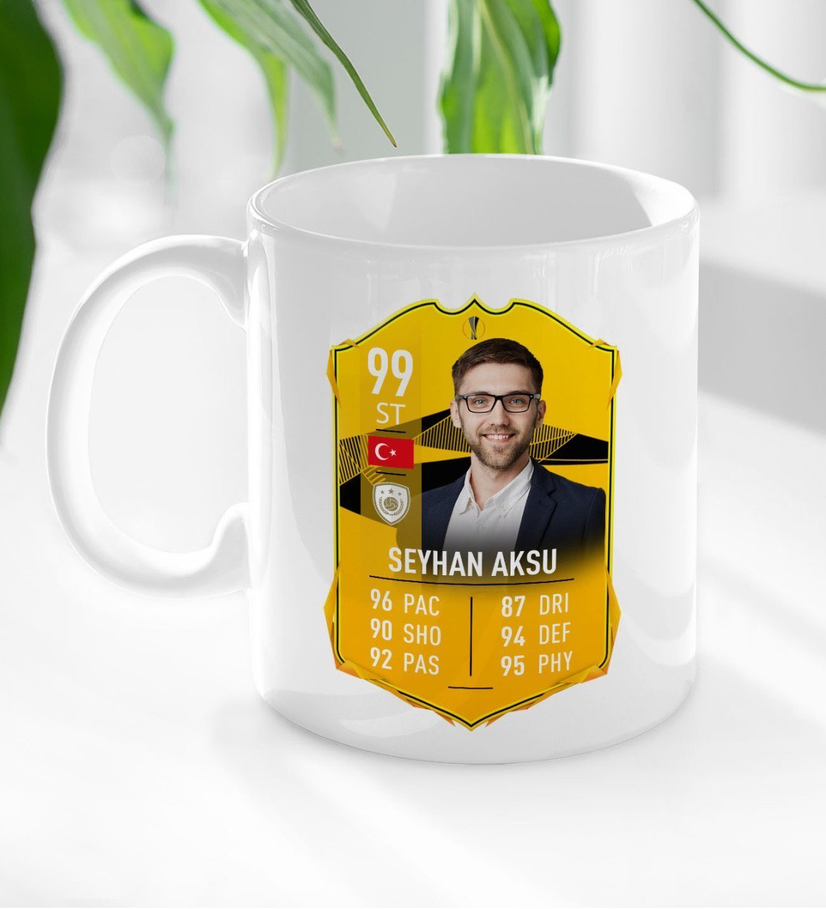 Kişiye Özel Futbolcu Kartı Tasarımlı Beyaz Kupa Bardak-14