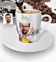 Kişiye Özel Bay Mühendis Karikatür Türk Kahvesi Fincanı - 2