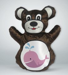 BK Gift Sevimli Balina Tasarımlı Kahverengi Ayıcık Yastık-1