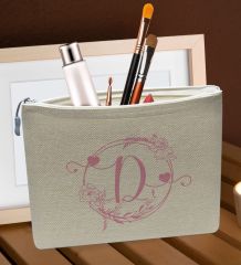 BK Gift Kişiye Özel Keten Makyaj Çantası, Sevgiliye Hediye, Arkadaşa Hediye, Sevgililer Günü Hediyesi, Doğum Günü Hediyesi-1