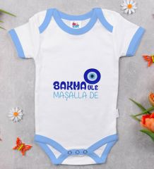 BK Kids Maşalla De Tasarımlı Mavi Bebek Body Zıbın-1