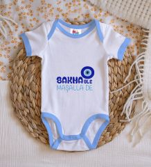 BK Kids Maşalla De Tasarımlı Mavi Bebek Body Zıbın-1