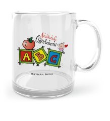 Kişiye Özel Anasınıfı Öğretmeni Cam Kupa Bardak - 1
