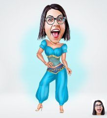 Kişiye Özel Oryantal Tasarımlı Dijital Karikatür-1