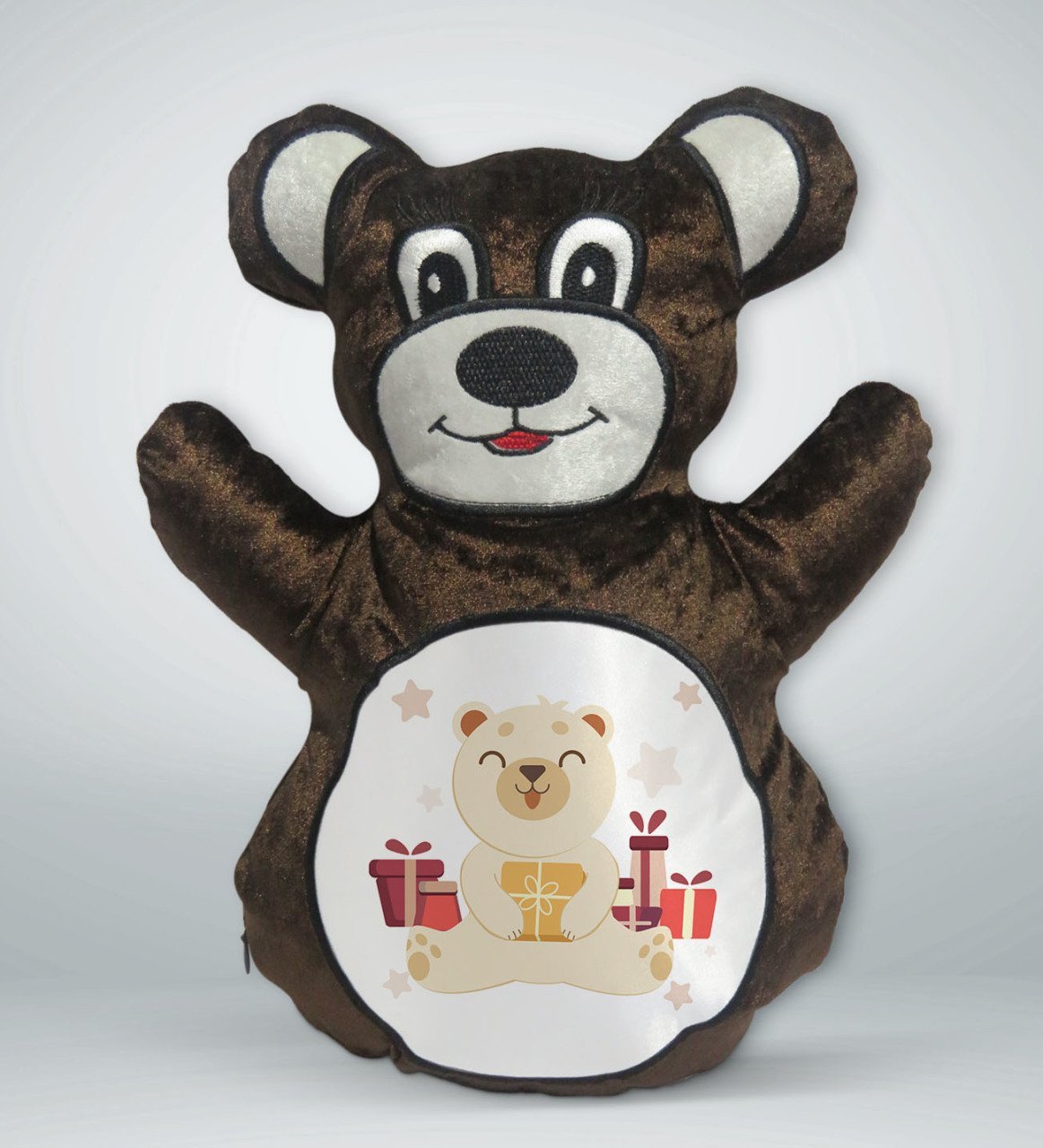 BK Gift Sevimli Ayıcık Tasarımlı Kahverengi Ayıcık Yastık-6
