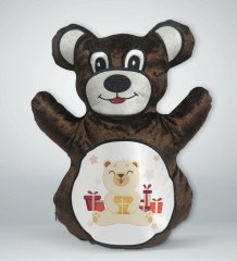 BK Gift Sevimli Ayıcık Tasarımlı Kahverengi Ayıcık Yastık-6