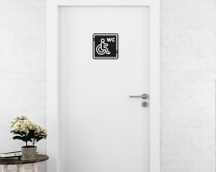 BK Home Engelli WC Kapı Yönlendirme Levhası-2
