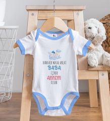 BK Kids Masal Anlat Baba Tasarımlı Mavi Bebek Body Zıbın-1