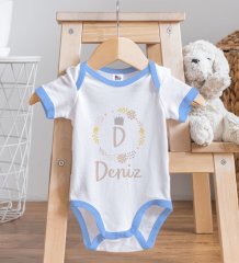 BK Kids Kişiye Özel Mavi Bebek Body Zıbın - Model 133