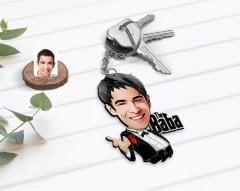 Kişiye Özel Godfather Baba Karikatürlü Ahşap Anahtarlık-2
