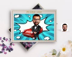 Kişiye Özel Erkek Patron Karikatürlü 1000 Parça Profesyonel Puzzle-1