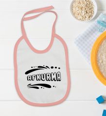 BK Kids Afkurma Tasarımlı Pembe Bebek Mama Önlüğü-1