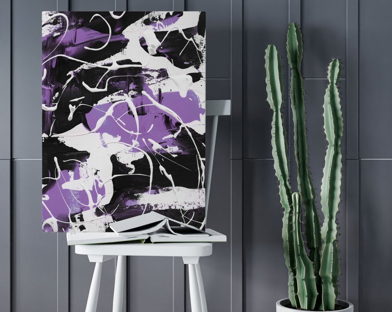 BK Home When Purple Is The Answer Tasarımlı Kanvas Tablo 50x70cm-1