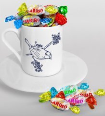 Kişiye Özel Sevgililer Günü Türk Kahvesi Fincanı ve Haribo Şeker Hediye Seti-83