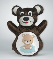 BK Gift Sevimli Ayıcık Tasarımlı Kahverengi Ayıcık Yastık-4
