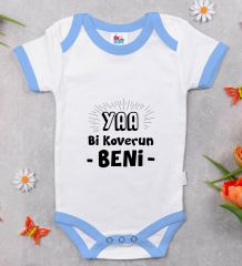 BK Kids Koverun Beni Tasarımlı Mavi Bebek Body Zıbın-1