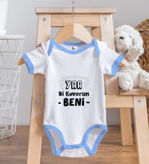 BK Kids Koverun Beni Tasarımlı Mavi Bebek Body Zıbın-1