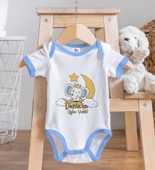 BK Kids Kişiye Özel Mavi Bebek Body Zıbın - Model 131