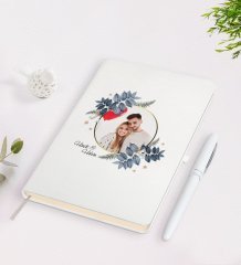 Kişiye Özel Sevgililer Günü Temalı İsimli Fotoğraflı Beyaz Defter Kalem Seti-34