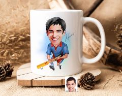 Bk Gift Kişiye Özel Cricket Karikatürlü Beyaz Kupa Bardak-1, Sevgiliye Hediye, Arkadaşa Hediye