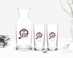 Kişiye Özel Renkli Baskılı Siirt Tasarımlı Turistik İkili Rakı Bardağı ve Karaf Hediye Seti-1