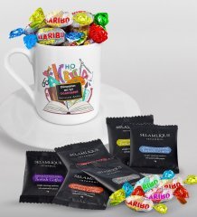 Kişiye Özel Dünyanın En İyi Öğretmeni Türk Kahvesi Fincanı Selamlique Karışık Türk Kahvesi ve Haribo Şeker Hediye Seti-16