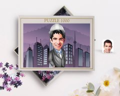 Kişiye Özel Erkek Mühendis Karikatürlü 1000 Parça Profesyonel Puzzle-1