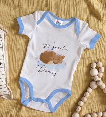 BK Kids Kişiye Özel Mavi Bebek Body Zıbın - Model 129