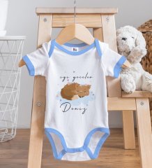 BK Kids Kişiye Özel Mavi Bebek Body Zıbın - Model 129