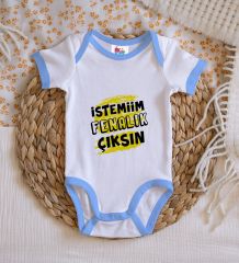 BK Kids İstemiim Fenalık Çıksın Tasarımlı Mavi Bebek Body Zıbın-1