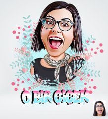 Kişiye Özel O Bir Çiçek Tasarımlı Dijital Karikatür-2
