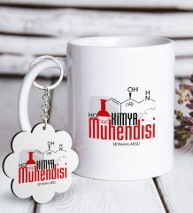 Kişiye Özel Mesleki Kimya Mühendisi Beyaz Kupa ve Anahtarlık Hediye Seti-2
