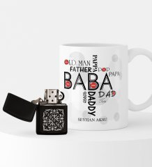 Kişiye Özel Babalar Günü Tasarımlı Çakmak ve Kupa Seti-1